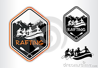 Vector rafting emblem logo Vector Illustration