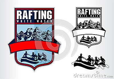 vector rafting emblem logo Vector Illustration