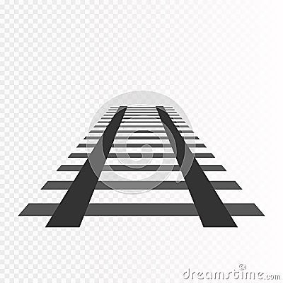Vector rails. Railways on white background. Railroad Vector Illustration