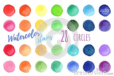 Vector rainbow colors watercolor paint stains Vector Illustration