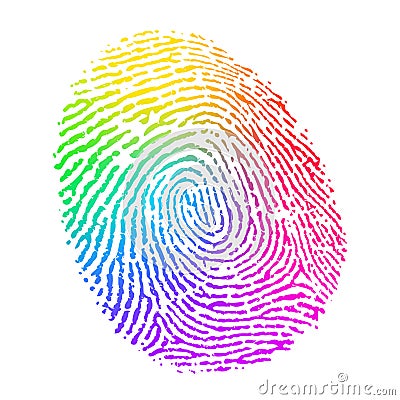 Vector Rainbow Multicolor Fingerprint Vector Illustration