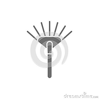 Rake, pitchfork grey icon. Isolated on white background Cartoon Illustration