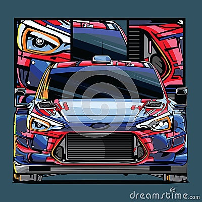 Vector rally car with detailing Vector Illustration