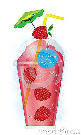 Vector raspberry smoothie Stock Photo