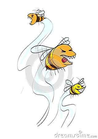 Vector ravenous wasp. Predatory insects Vector Illustration