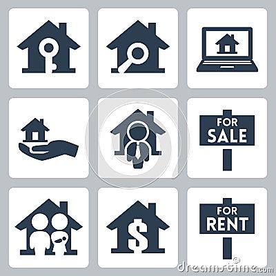 Vector real estate icons set Vector Illustration