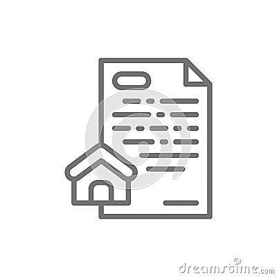 Vector real estate loan, mortgage line icon. Vector Illustration