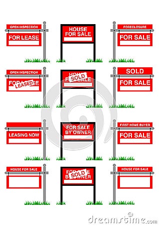 Vector real estate sale signage Vector Illustration