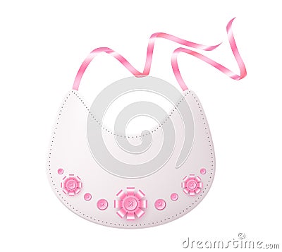 Vector realistic baby bib 3d icon feeding cloth Vector Illustration