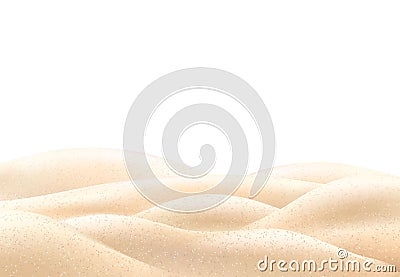 Vector realistic beach coastline sand surface Vector Illustration