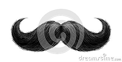 Vector realistic black mustache Vector Illustration