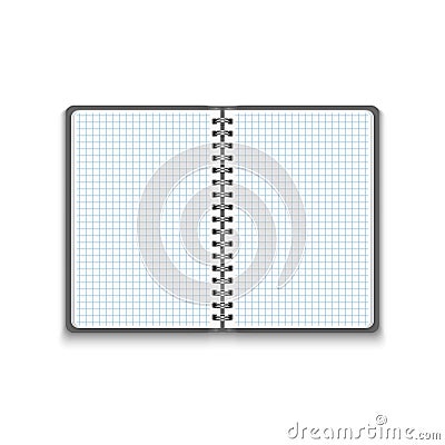 Vector Realistic Blank Open Notebook Vector Illustration