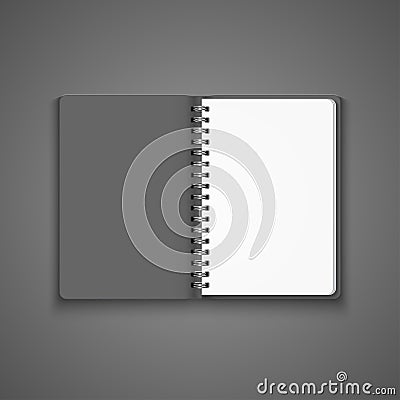 Vector Realistic Blank Open Notebook Vector Illustration