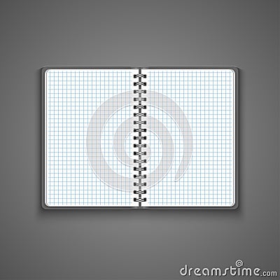 Vector Realistic Blank Open Notebook Vector Illustration