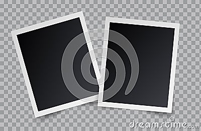 Vector realistic blank photo frames isolated on transparent background Vector Illustration