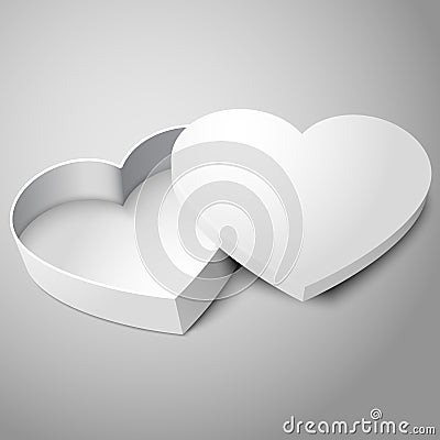 Vector realistic blank white opened heart shape Vector Illustration