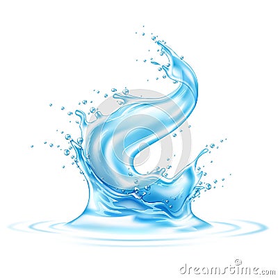 Vector realistic blue water splash paint Vector Illustration