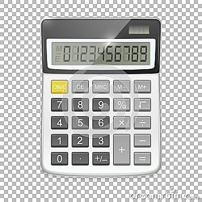 Vector realistic calculator icon isolated on transparent background, design template in EPS10. Vector Illustration
