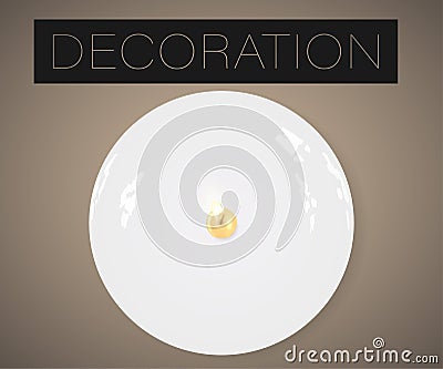 Vector realistic candle on plate with light isolated Vector Illustration