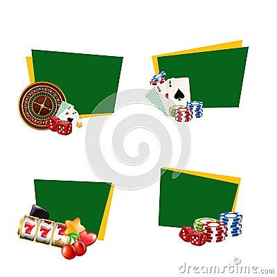 Vector casino gamble stickers with place for text Vector Illustration