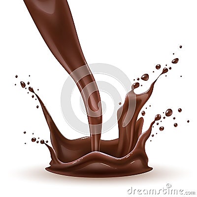 Vector realistic chocolate splash, liquid whirl Vector Illustration