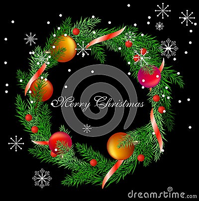 Vector realistic christmas wreath Vector Illustration