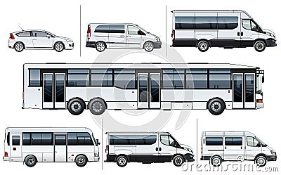 Vector realistic city transport mock-up Stock Photo