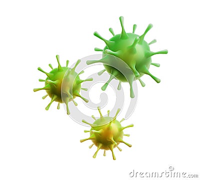 Vector realistic covid sphere cells green icons Vector Illustration