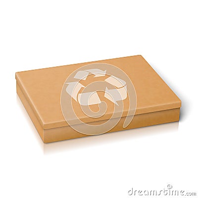 Vector realistic craft flat package box with Vector Illustration