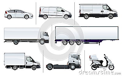 Vector realistic delivery transport mock-up Stock Photo