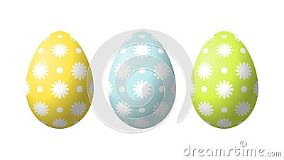 Vector realistic easter eggs isolated on white background Vector Illustration