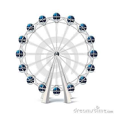Vector realistic ferris wheel london eye carousel Vector Illustration
