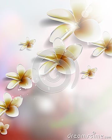 Vector realistic flower on blurred background Stock Photo