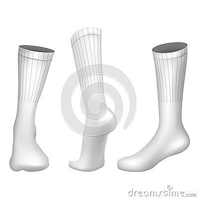 Vector Realistic Football socks White. Template Editable Illustration Vector Illustration