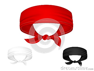 Vector realistic head bandanas isolated on white background Vector Illustration