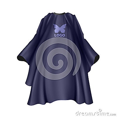 Vector realistic dark blue hairdresser apron Vector Illustration