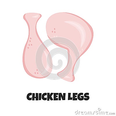 Vector Realistic Illustration of Raw Chicken Legs Vector Illustration