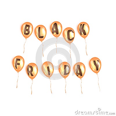 Balloons with phrase Black Friday on them Vector Illustration