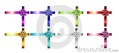 Vector realistic image of gift ribbons and bows Vector Illustration