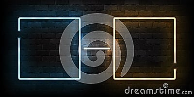 Vector realistic isolated neon sign of Infographics Frames for template decoration and layout covering on the wall background. Stock Photo