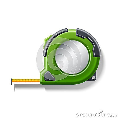 Vector realistic measuring tape roulette 3d icon Vector Illustration
