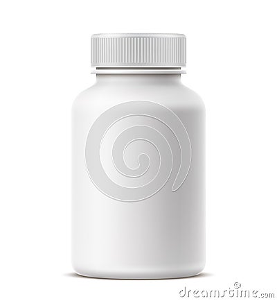 Vector realistic medical drugs pills bottle mockup Vector Illustration