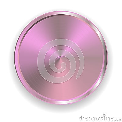 Vector realistic metal pink button Vector Illustration