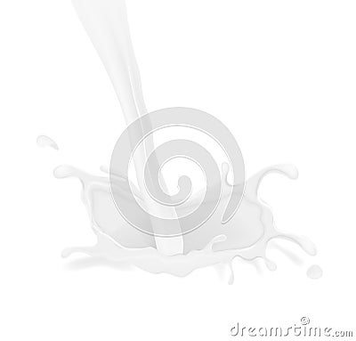 Vector realistic milk splash, liquid whirl Vector Illustration