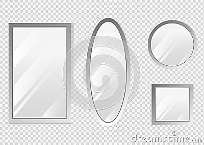 Vector realistic mirrors set Vector Illustration