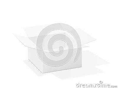 Open rectangular paper box Vector Illustration