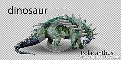 Vector realistic Polacanthus Dinosaur Of Jurassic Period, Prehistoric Extinct Giant Reptile Cartoon Realistic Animal Vector Illustration