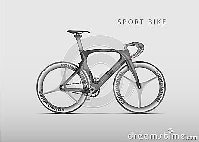 Vector realistic racing bicycle road racing Vector Illustration