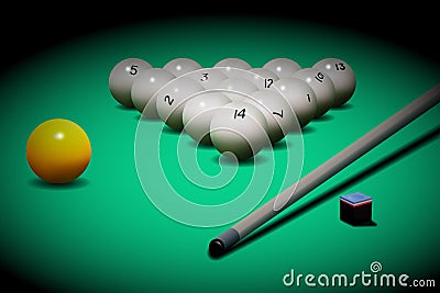 Vector realistic russian billiards. Vector Illustration