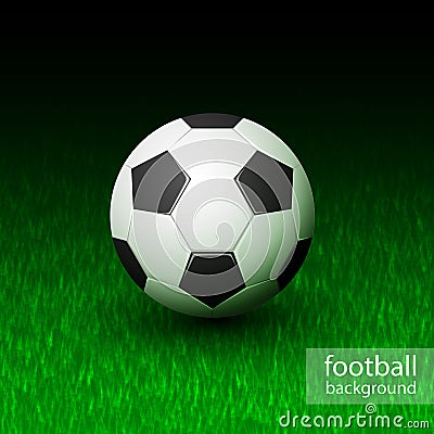 Vector realistic soccer ball on field grass Vector Illustration